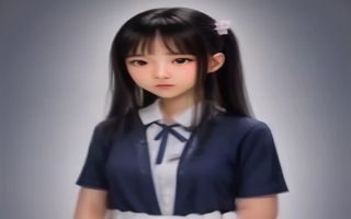 古风汉服ai少女风格提示词示例，展示唐风服饰少女在水墨画风背景下的AI生成效果，配色典雅细节丰富
