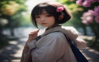 Nijijourney v6生成的ai少女风格系列图像展示，清纯校园风格与赛博朋克风格对比排列，色彩鲜明画面精致